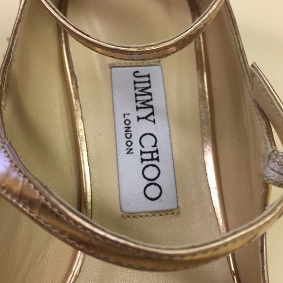 Jimmy Choo - Wilbur Rose Gold Mary Janes 38 - Picture 4 of 8